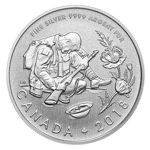 RCM-New-Release:-2018-1/2-Oz.-Pure-Silver-Coin---100th-Anniversary-Of-The-Armistice